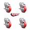 Service Caster 4 Inch Red Polyurethane Wheel Swivel Bolt Hole Caster Set with Brake SCC SCC-BH20S414-PPUB-RED-TLB-4 - alternate 6